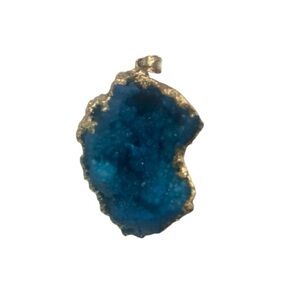 Tuquoise Blue Geode Necklace Pendant